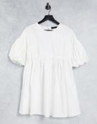 In The Style X Elle Darby Puff Sleeve Smock Dress In White