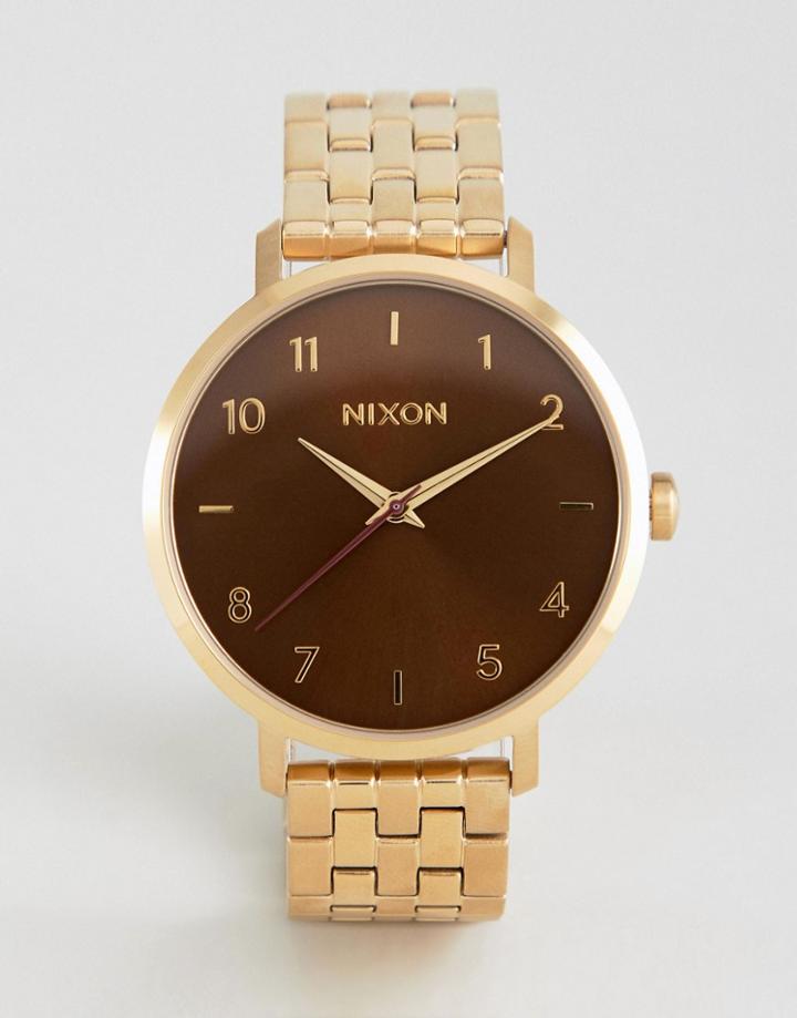 Nixon Manuka Arrow Bracelet Watch In Gold - Gold
