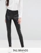 Vero Moda Tall Leather Look Jeans - Black