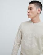 Selected Homme Sweatshirt With Graphic Print - Beige