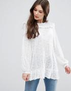 Qed London Frill Detail Top - White