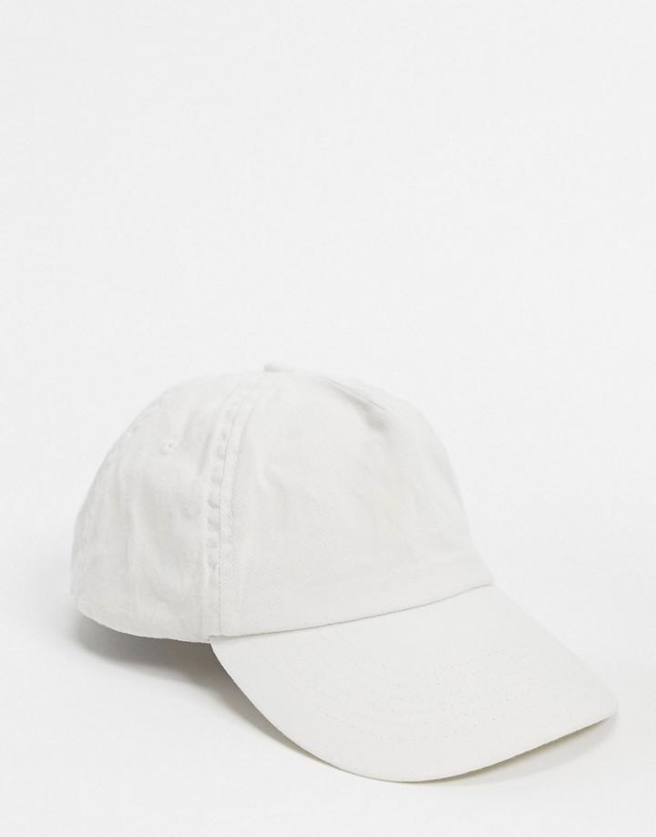 Asos Design Baseball Cap In Washed Stone-neutral