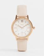 Fossil Womens Leather Watch In Pink