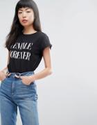 Asos T-shirt With Female Forever Print - Black