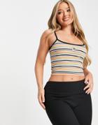 Puma Downtown Strappy Tank In Orange Stripe