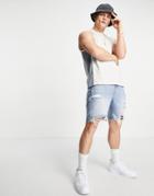 New Look Blocked Tank In Gray-grey