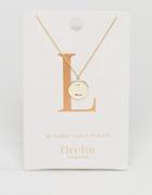 Orelia Gold Plated Initial L Disc Pendant - Gold