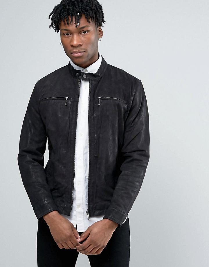 Pepe Jeans Leather Jacket - Black
