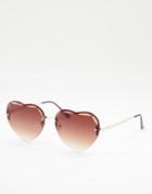 Aj Morgan Heart Sunglasses-brown