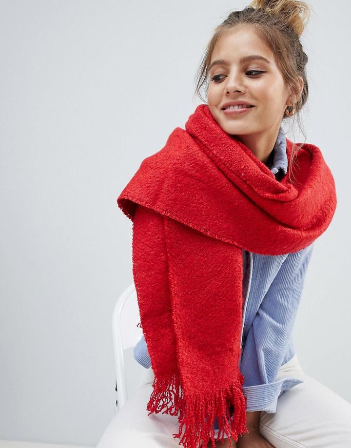 Monki Tassle Scarf - Red