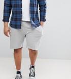Duke Plus Shorts In Textured Light Gray Marl Fleece - Gray