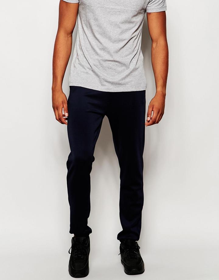 Asos Skinny Joggers In Neoprene Co-ord - Blue