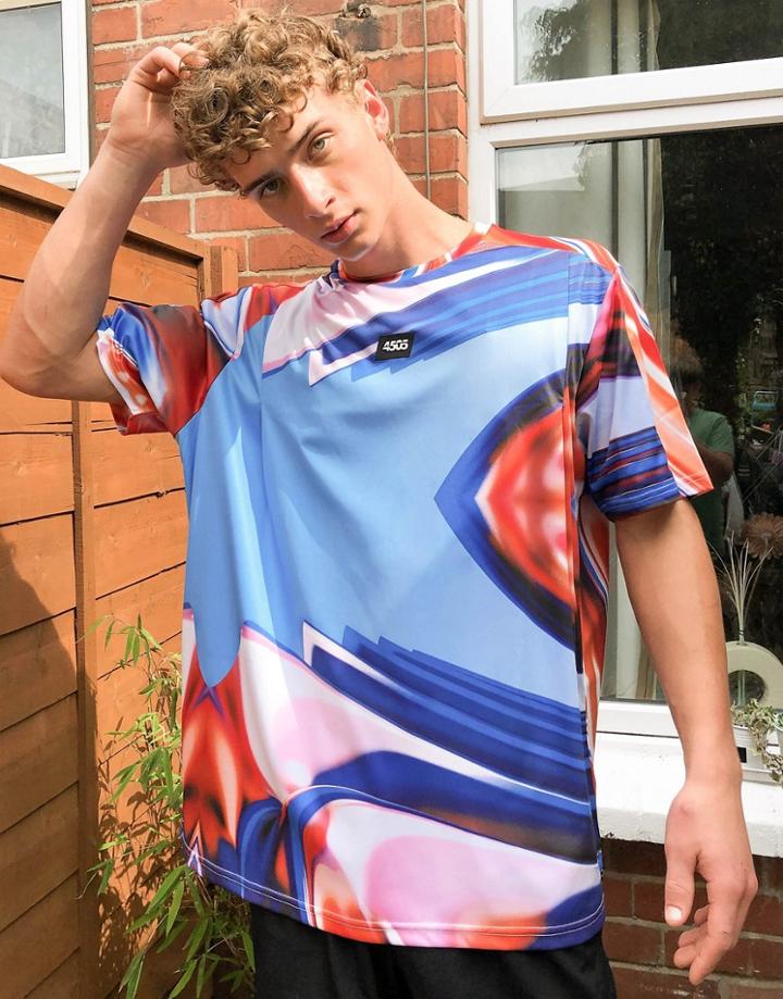 Asos 4505 Oversized T-shirt With All Over Print-multi