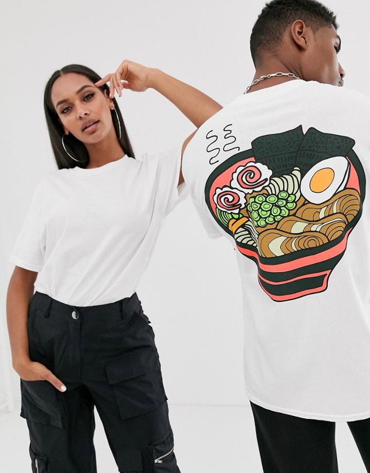 New Love Club Unisex Pho Graphic Back Print T-shirt - White