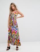 Warehouse Rainbow Graphic Print Maxi Dress - Multi