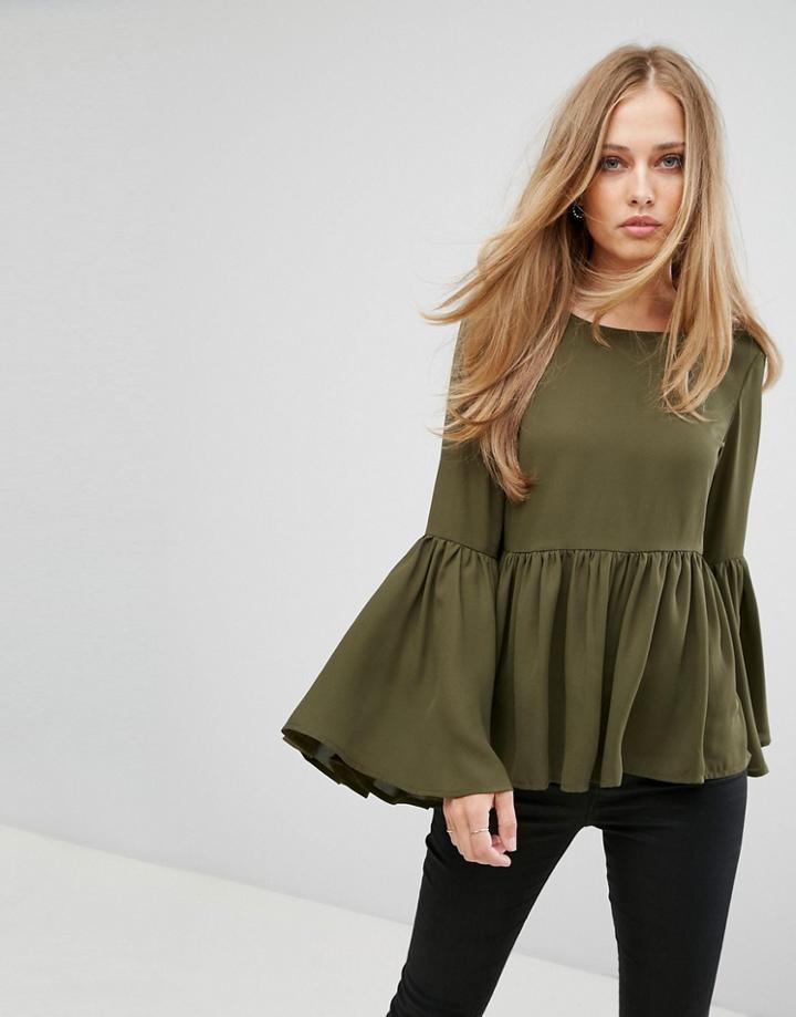 Selected Long Sleeve Top - Green