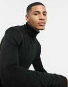 French Connection Formal Knitted Roll Neck Sweater-black