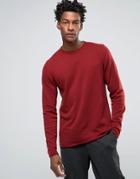 Troy Roll Edge Sweater With Crew Neck - Red