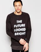 Cheap Monday Crew Sweatshirt Rules Future Print In Black - Moon Black