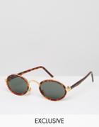 Reclaimed Vintage Round Sunglasses In Tort - Brown