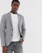Selected Homme Slim Jersey Blazer With Patch Pockets In Gray