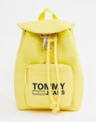 Tommy Jeans Mini Backpack With Logo Tape Straps - Yellow