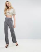 Love Wide Leg Pleated Pants - Gray