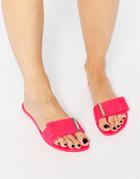 Melissa Lovely Slide Bow Flat Sandals - Pink Neon