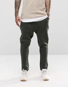 Asos Drop Crotch Joggers With Biker Zip Detail In Khaki - Burnt Olive