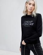 Cheap Monday Win Foil Logo Sweater - Black