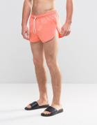 Asos Swim Shorts With Extreme Side Splits In Coral Super Short Length - Pink