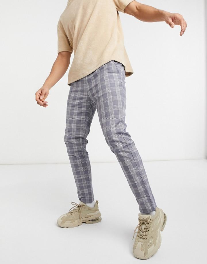 Asos Design Skinny Pants In Black Check