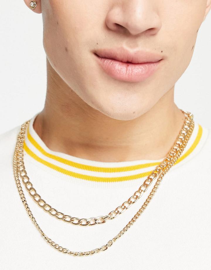 Topman Flat Neckchain In Gold
