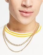 Topman Flat Neckchain In Gold