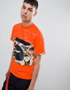 Aape By A Bathing Ape Camo Block Panel T-shirt In Orange - Orange