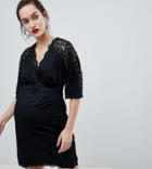 Asos Design Maternity Cape Plunge Lace Mini Dress - Multi