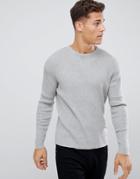 French Connection Muscle Fit Crew Neck Rib Sweater-gray