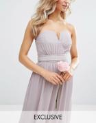 Tfnc Wedding Embellished Diamond Sash Belt - Gray