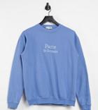 In The Style X Lorna Luxe Exclusive Paris Oversized Sweatshirt Top In Dusty Blue-blues