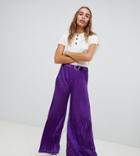 Cli Cli By Clio Peppiatt Flared Pants In Velvet - Purple