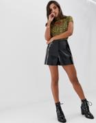 Asos Design Vinyl Shorts-black