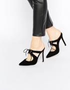 Asos Play To Win Pointed Heeled Mules - Black