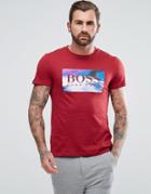 Boss Orange By Hugo Boss Typical 2 Large Graphic Logo Print T-shirt In Red - Red