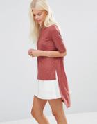 Jdy High Low T-shirt - Marsala