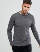 New Look Long Sleeve Waffle Knit Top In Gray - Gray
