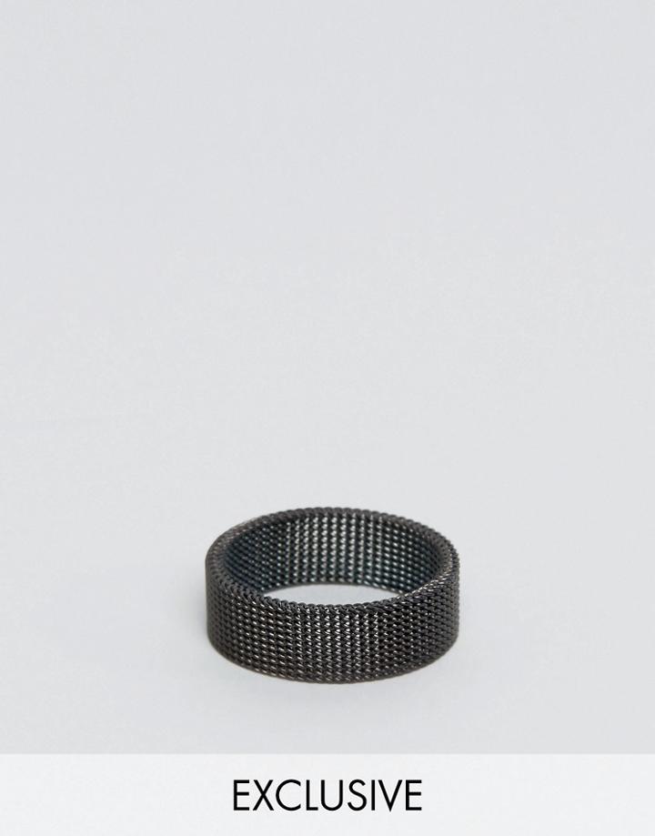 Reclaimed Vintage Soft Band Ring - Black