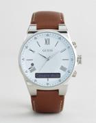 Guess Connect C0002mb1 Leather Smart Watch - Tan