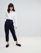 Asos Grid Check Tailored Tapered Pants - Multi