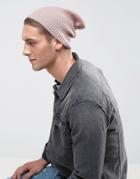 Asos Slouchy Beanie In Light Pink - Pink