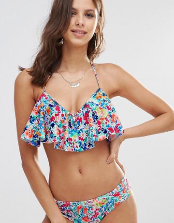 Island Soul Flounce Bikini Top - Multi